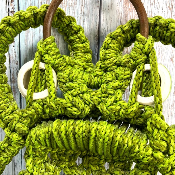 King Kroker the Frog Macrame Towel Holder Vintage 1977 Wall Hanging Boho - Picture 5 of 10